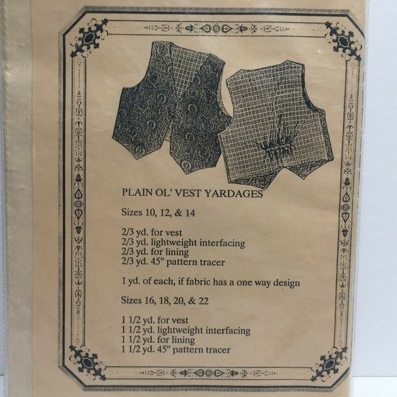 Osage County Quilt Factory Plain Ol Vest Sewing Pattern Craft Sizes 10-22 - Picture 6 of 6